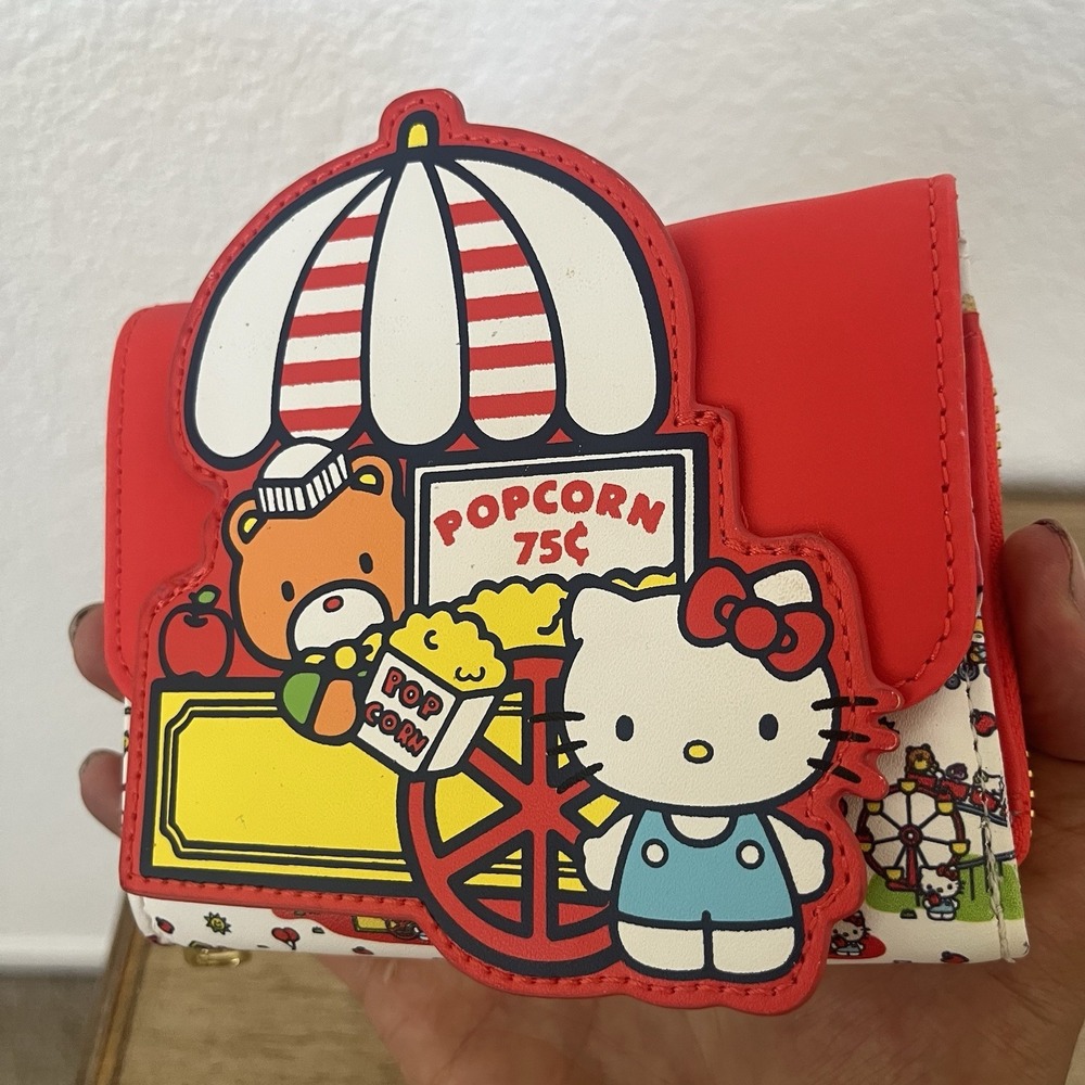 Sanrio Hello Kitty x Loungefly Wallet Carnival Popcorn Themed NWOT